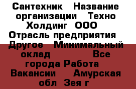 Сантехник › Название организации ­ Техно-Холдинг, ООО › Отрасль предприятия ­ Другое › Минимальный оклад ­ 40 000 - Все города Работа » Вакансии   . Амурская обл.,Зея г.